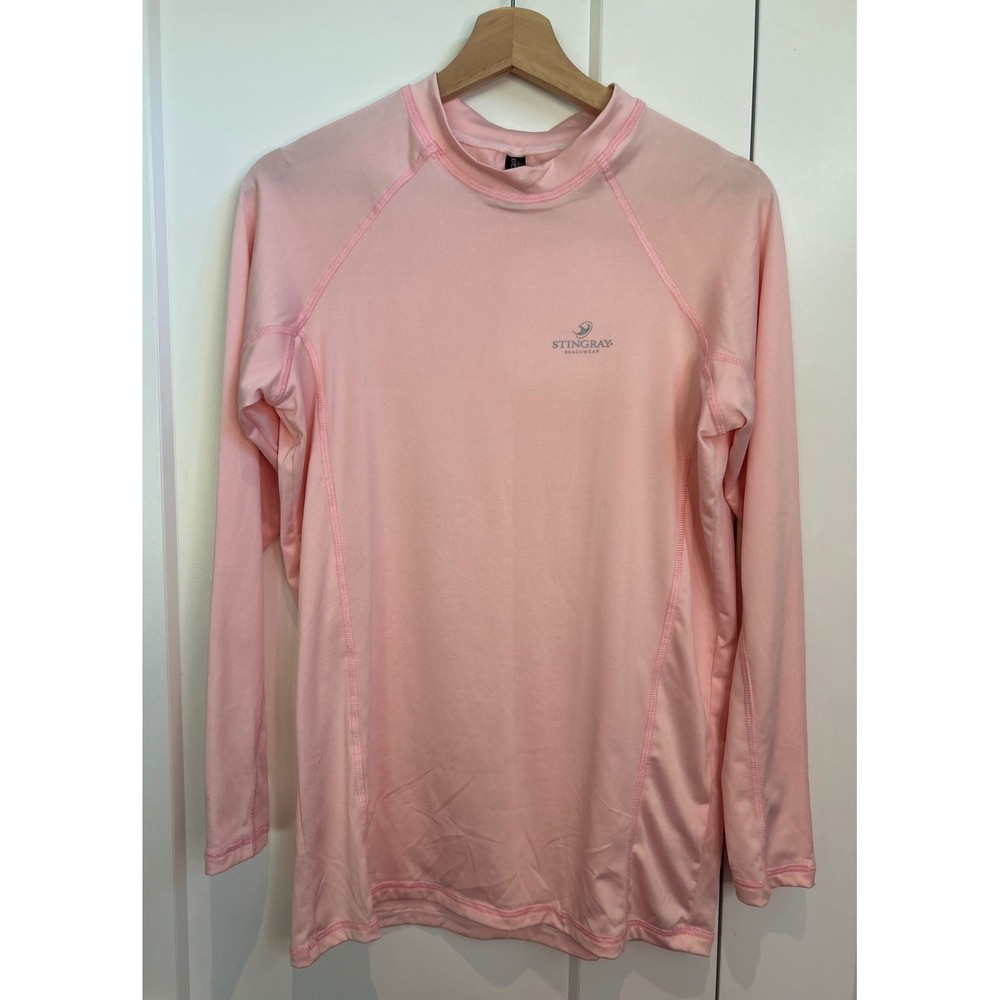 Stingray‎ Beachwear Pink Long Sleeve Rash Guard Swim Shirt Womens Size M UPF